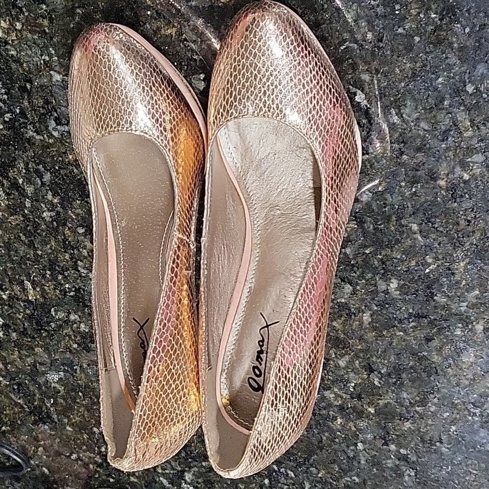 GOMAX Snake Skin Rose Gold Stiletto Pumps. Size 6.5 Disco Diva
